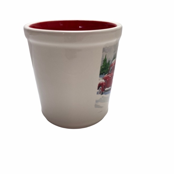 Magenta Christmas Oversized COFFEE Mug CUP Tree Labrador Puppy Truck Mistletoe - Picture 5 of 8
